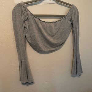 Grey crop top with open back